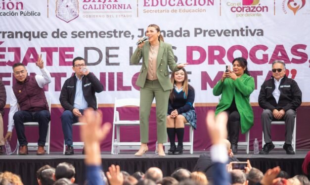 ALCANZA ESTRATEGIA NACIONAL “ALÉJATE DE LAS DROGAS: EL FENTANILO TE MATA” A MÁS DE 332 MIL ESTUDIANTES EN BC: GOBERNADORA MARINA DEL PILAR