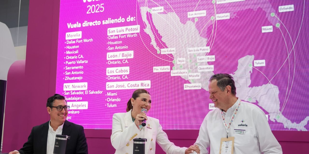 DESPEGA BAJA CALIFORNIA CON NUEVA RUTA VOLARIS Y MAYOR CAPACIDAD DE TRANSPORTE AÉREO: GOBERNADORA MARINA DEL PILAR EN TIANGUIS TURÍSTICO